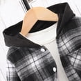 thumbnail image 5 of KPOPLK Boys Two Piece Outfit Clothes Plaid Front Button Down Hoodie Sweatshirt and Jogger Sweatpants Sets Size 3-4 Years,Black, 5 of 7