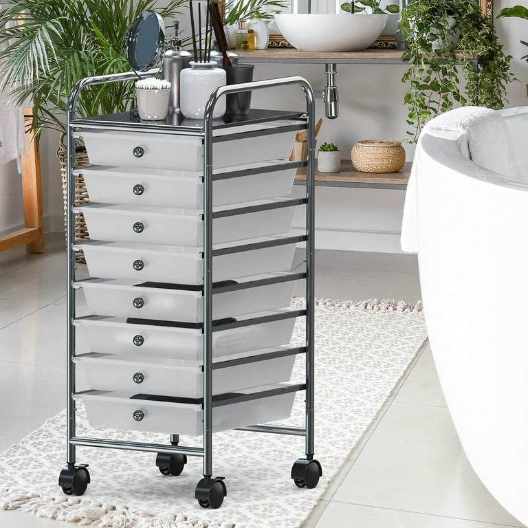 Honey-Can-Do - 12-Drawer Rolling Craft Storage Cart - Chrome