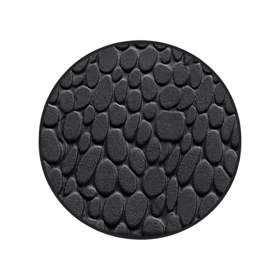 Black Cobblestone Patterned Bath Mat Made Of Memory Foam With High Absorbency And Pvc Non-Slip Backing