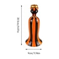thumbnail image 3 of Thanksgiving Halloween Orange Black Striped Ceramic Candle Holder, Knotted Twisted Design Taper Candle Base, Glazed Tabletop Ornament for Dining Table Mantel Entryway Decor, 3 of 7