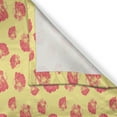 thumbnail image 3 of Ambesonne Roses Kitchen Curtains, Vintage Theme Feminine Petals, 55"x39", Pastel Yellow and Coral, 3 of 3