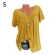 thumbnail image 1 of Camiseta de mujer con cuello en V, manga corta, camiseta de verano informal estampada, amarillo, S Monstrate AP001653-25, 1 of 5