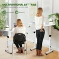 thumbnail image 4 of Small Standing Desk Adjustable Height Rolling Computer Desk Portable Laptop Desks with Wheels, 4 of 6
