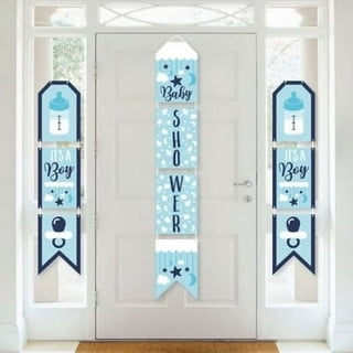 Baby Boy Blue w/Gold Accents Clothespin Letter Banner - Party