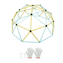 KFFKFF Climbing Dome, Playground Apparatus Supporting 750LBS with Simple Set-Up, 10FT Geodesic Dome Climber Play Hub for Children Aged 3 to 10, Equipped with Climbing Hold