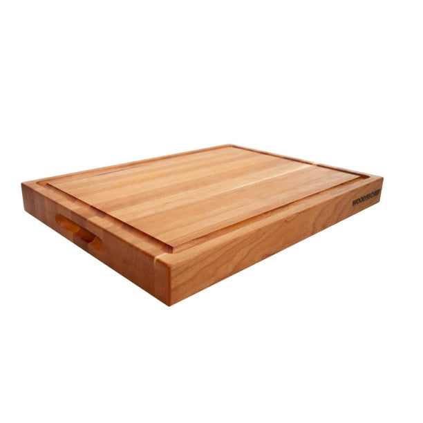 Tabla De Cortar Grande De Madera De Cerezo - 20 X 16 X 1,5 Pulgadas - Certificación Fsc - Bloque De Carnicero Reversible Con Ranura Para Jugo Para Cortar Carne Y Verduras Jugosas Fácilmente - Tabla De