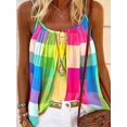 thumbnail image 4 of Camiseta sin mangas de moda con estampado de colores del arcoíris para mujerMulticolorMedium, 4 of 5