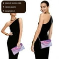 thumbnail image 3 of TSOVTHRID Pink Purple Marble Texture Women's Clutch Purses Ladies Party Handbag Evening Bag Elegant Envelope Bag for Formal Wedding Party Cocktail Prom with Chain Strap, 3 of 7