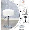 thumbnail image 5 of Velvet Vanity Stool, Vanity Chair for Makeup Room Round Storage Ottoman for Living Room Height Adjustable 360°Swivel Foot Stools, Beige, 5 of 7