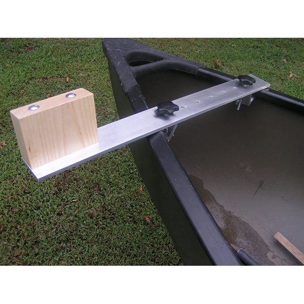 Canoe Trolling Motor Mount Bracket with Aluminum Crossbar and Solid Ash