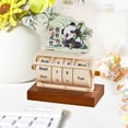 thumbnail image 4 of Cute PandaS Design Wooden Calendar Ornaments Pandas Wheel Perpetual Calendar Wooden Countdown Calendar Office Desktop Ornaments, B, 4 of 6