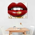 thumbnail image 2 of Nawypu Fashion and Wall Art Canvas Prints 'Glistening Lips' Makeup Home Décor Red, White, 2 of 4