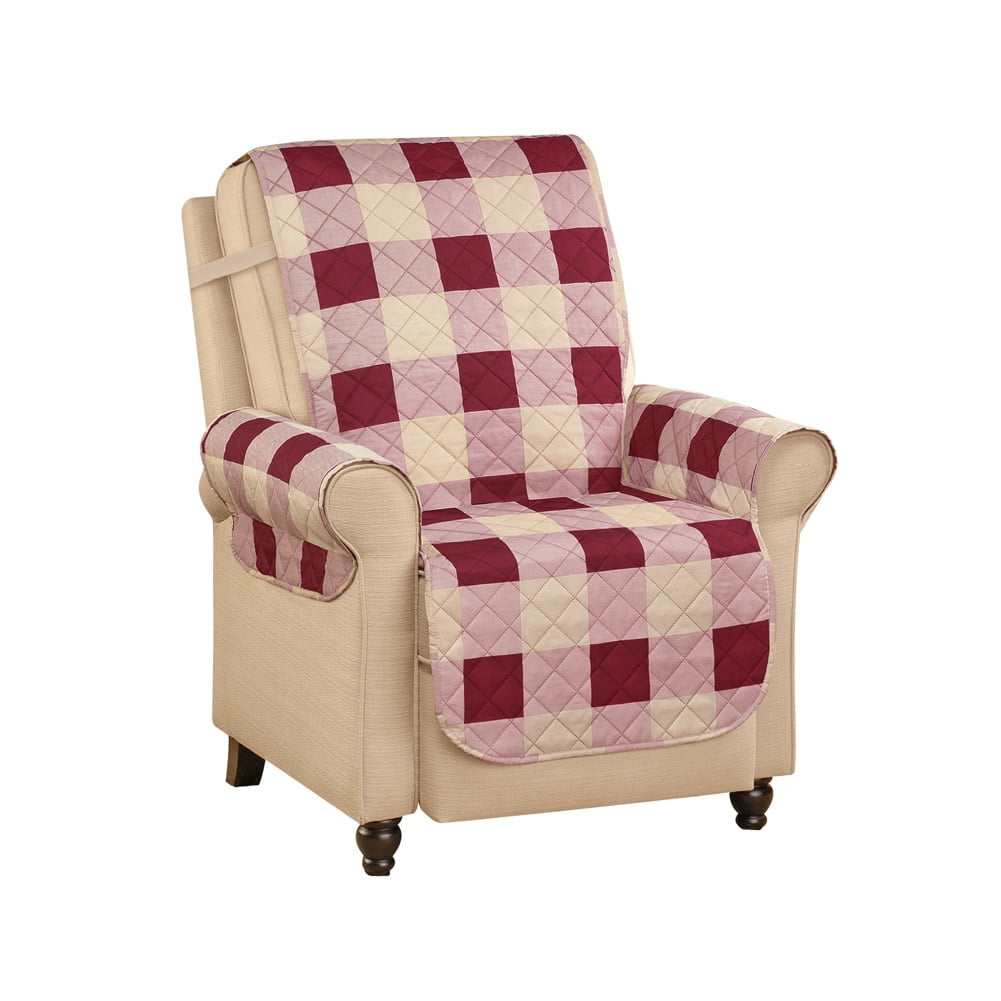 Buffalo Check Plaid Furniture Protector Burgundy Chair, Chair, Burgundy ...