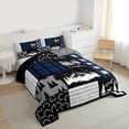 thumbnail image 3 of Feelyou Farmhouse Camping Adult Full Size Comforter Sets, Blue Plaid Bedding Sets, 3pcs, 3 of 8