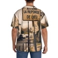 thumbnail image 3 of Naloa Rustic French Signpost Men's Loose Fit Cuban Collar Short-Sleeve Shirt, Hawaiian Shirts, Mens Shirts Casual for Everyday Wear Outings-XX-Large, 3 of 5