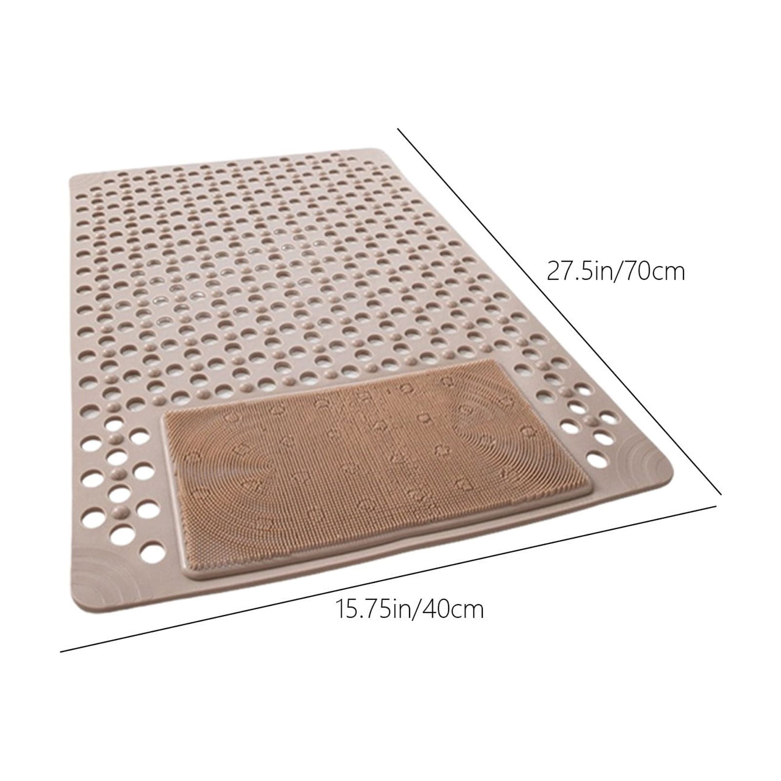 VQPeo Shower and Bathtub Mat, Rubber Non-Slip Shower Mat for Elderly , Bathtub Mat Non Slip with Drain Holes &Suction Cups, Bath Mat for Bathroom and Tub, Machine Washable