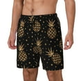 thumbnail image 2 of Gaeub Gold Glitter Pineapples Mens Swim Trunks Stretch Beach Shorts Quick Dry for Men Swim Shorts Swimwear with Pockets- Medium, 2 of 9