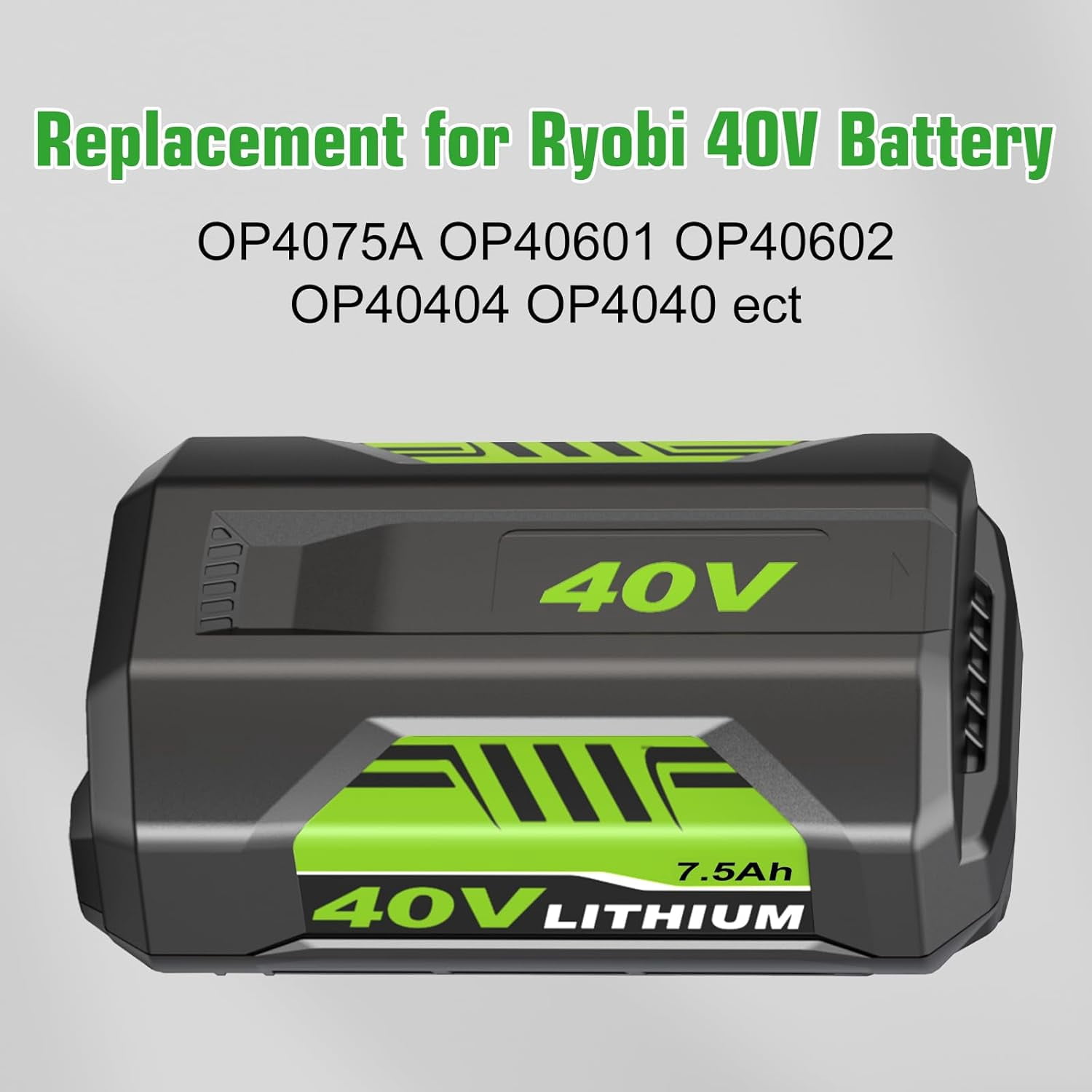 2Pack 7.5Ah Replacement for Ryobi 40V Battery and Battery Charger Station Compatible with Ryobi 40v Battery OP40401 OP4026 OP40261 OP4050 OP40601 Cordless Power Tools