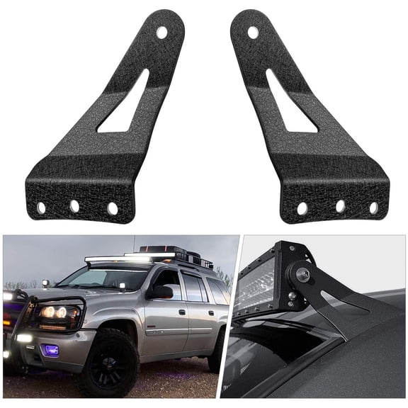 Nilight 2PCS 54” Curved LED Light Bar Bracket at Upper Windshield Roof Cab for 99-06 Chevy Silverado Suburban Avalanche Tahoe & GMC Yukon Sierra, 2 Years Warranty, Black