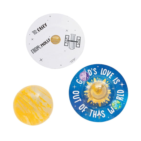 1 1/4" Bouncy Balls Valentine Exchanges with God's Love Card for 12 - Less Than Perfect