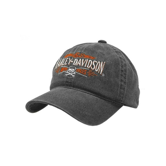Harley-Davidson Men's Villain Adjustable Slide Baseball Cap - Washed Black, Harley Davidson