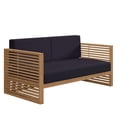 thumbnail image 4 of Lounge Sectional Sofa Table Set, Blue Navy Natural, Teak Wood, Outdoor Patio Balcony Cafe Bistro Garden Hospitality Restaurant, Modern Contemporary HB34141, 4 of 15
