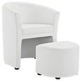thumbnail image 2 of Modway Divulge Modern Faux Leather Armchair and Ottoman in White, 2 of 5