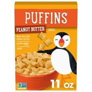 Puffins Cereal, Puffed Peanut Butter Cereal, 11 OZ Box