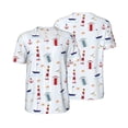 thumbnail image 3 of Daiia Nautical Lighthouse Sailboat Mens Baseball Jersey Button Down Shirts Short Sleeve Sports Uniforms-Small, 3 of 9