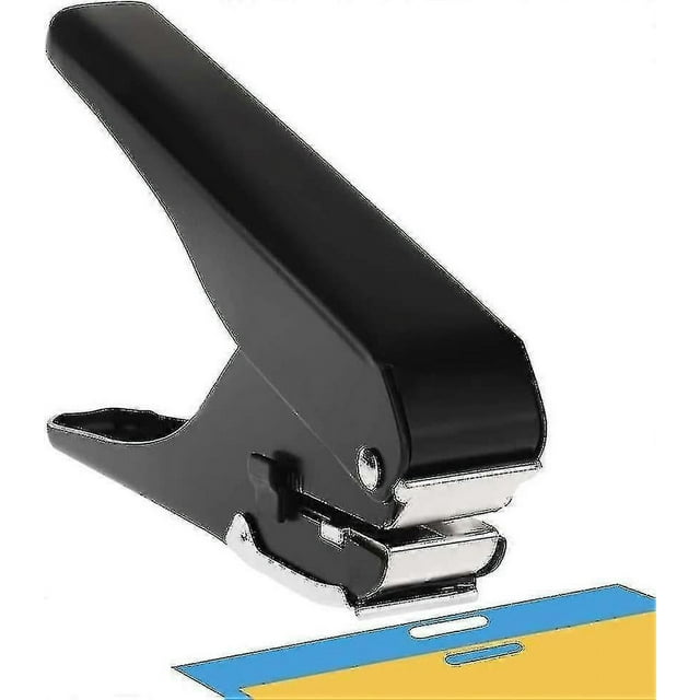 Elliptical Hole Punch for ID Cards, PVC & Paper - Heavy Duty Metal Slot Puncher Professional