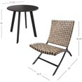 thumbnail image 6 of Grand Patio 3 Piece Outdoor Folding Faux Leather Furniture Set for 2 Person, Tobacco Brown, 6 of 8