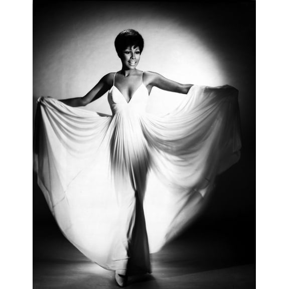 Diahann Carroll Portrait in White Wide Dress Photo Print (8 x 10)
