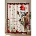thumbnail image 4 of Red Christmas Small Stall Shower Curtain, Waterproof Shower Curtains for Bathroom, Cow Snowflake Red Plaid Farmhouse Rustic Winter Washable Fabric Bath Curtain for Bathtub with Hooks 36x72 Inches, 4 of 6