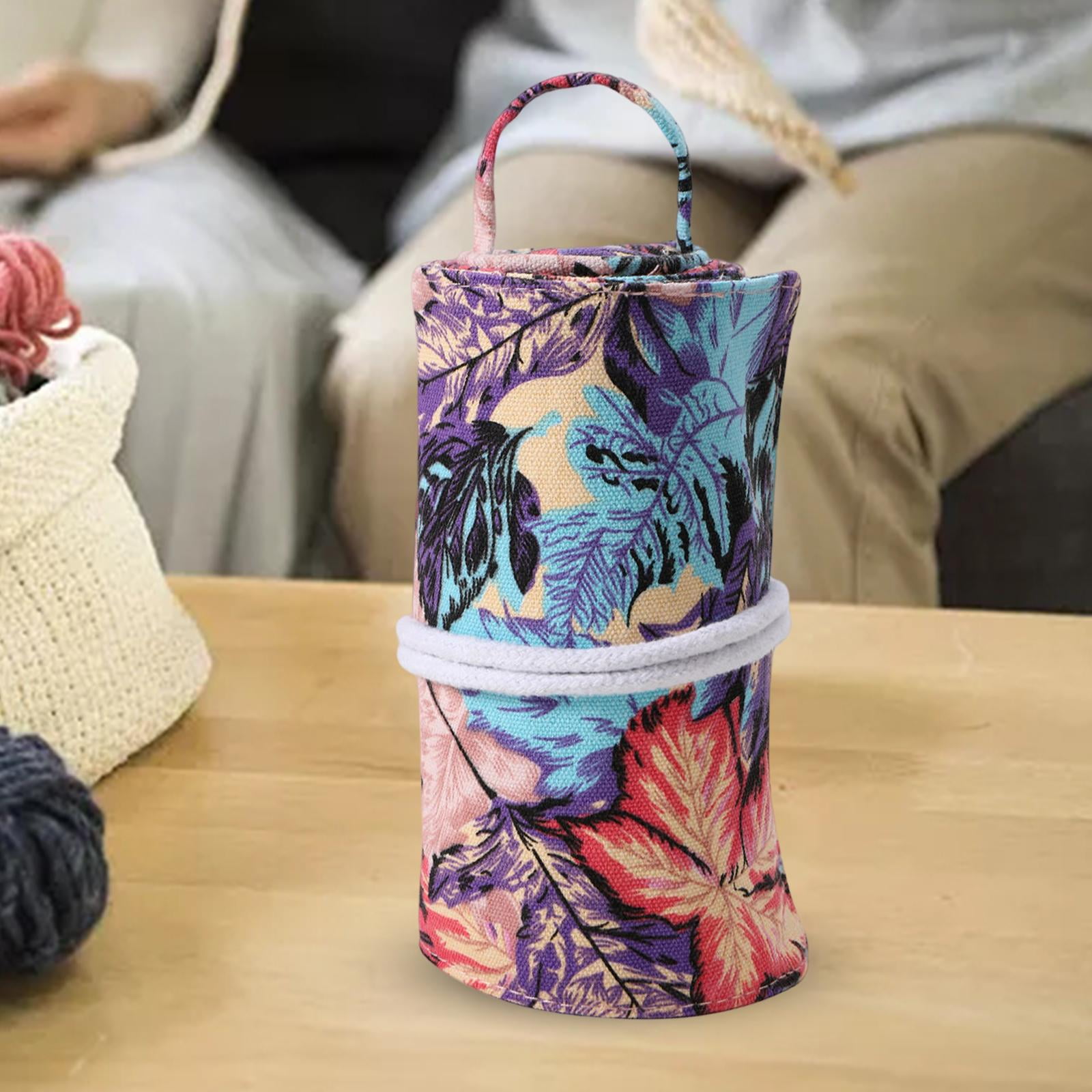 Crochet Hook Case Storage Durable Sturdy Storage Bag with Zipper Practical without Hooks Pencil Holder Crochet Hooks Set Organizer Leaf B