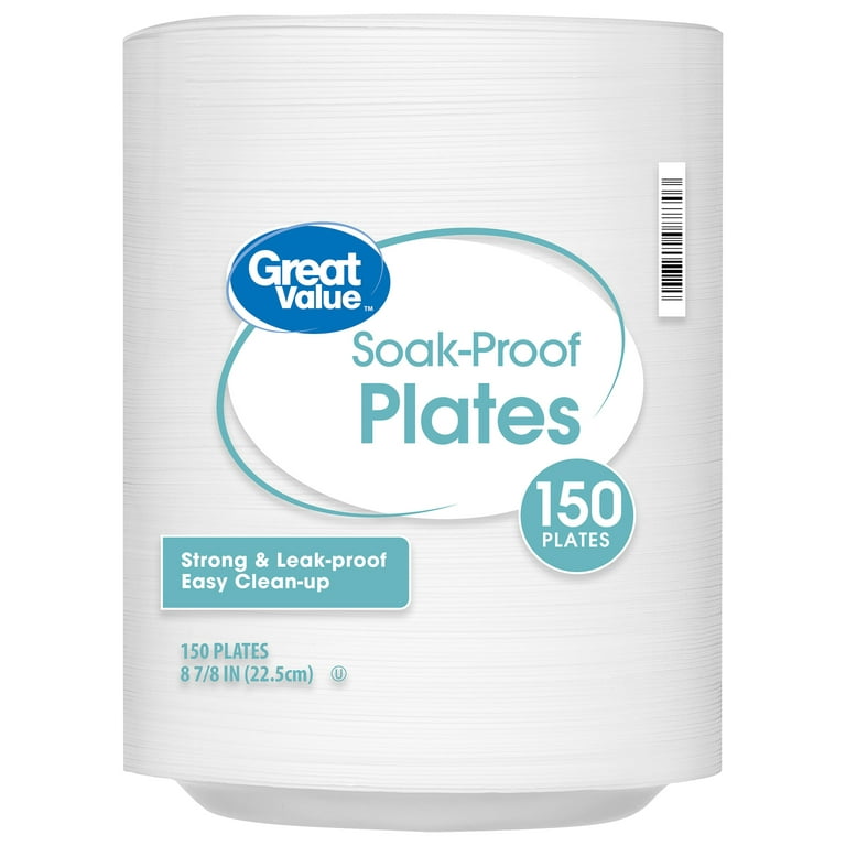 Soak-Proof Foam Lunch Plates, 8 7/8, 150 Count