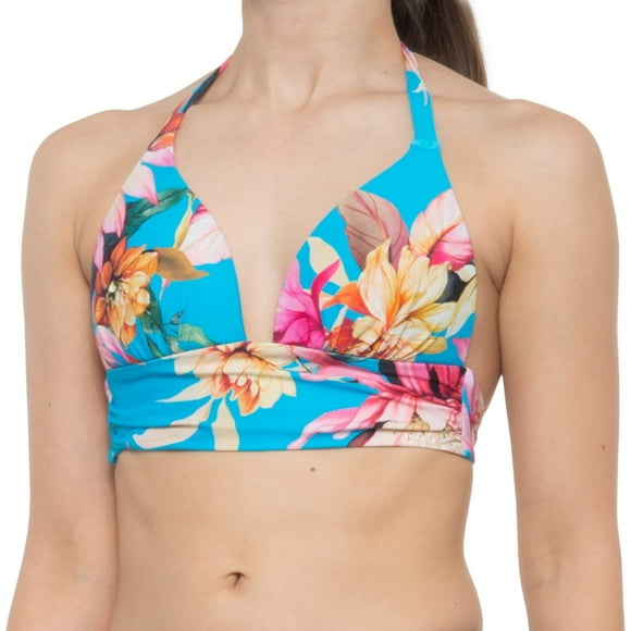 La Blanca Women's Banded Halter Bra Bikini Swimsuit Top, Poolside//Garden Social, 8