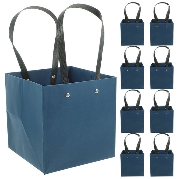WRISTBIQUE Paper Shopping Bag Blue Square for present Bag 10Pcs 5.9x5.9x5.9in