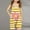Yellow, variant on Generic Girls Striped Floral Print Jumpsuits V Neck Spaghetti Strap Sleeveless Romper Overalls with Pockets for 5-14 Years