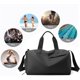 thumbnail image 5 of Bolsa de gimnasio pequeña para mujeres y hombres,bolsa de viaje para fin de semana, bolsa deportiva resistente al agua con compartimento para zapatos y bolsa de separación seca y húmeda (gris), 5 of 5