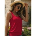 thumbnail image 4 of Women Summer Deep V Neck Tank Top Loose Fit Flowy Sleeveless Shirt, 4 of 7