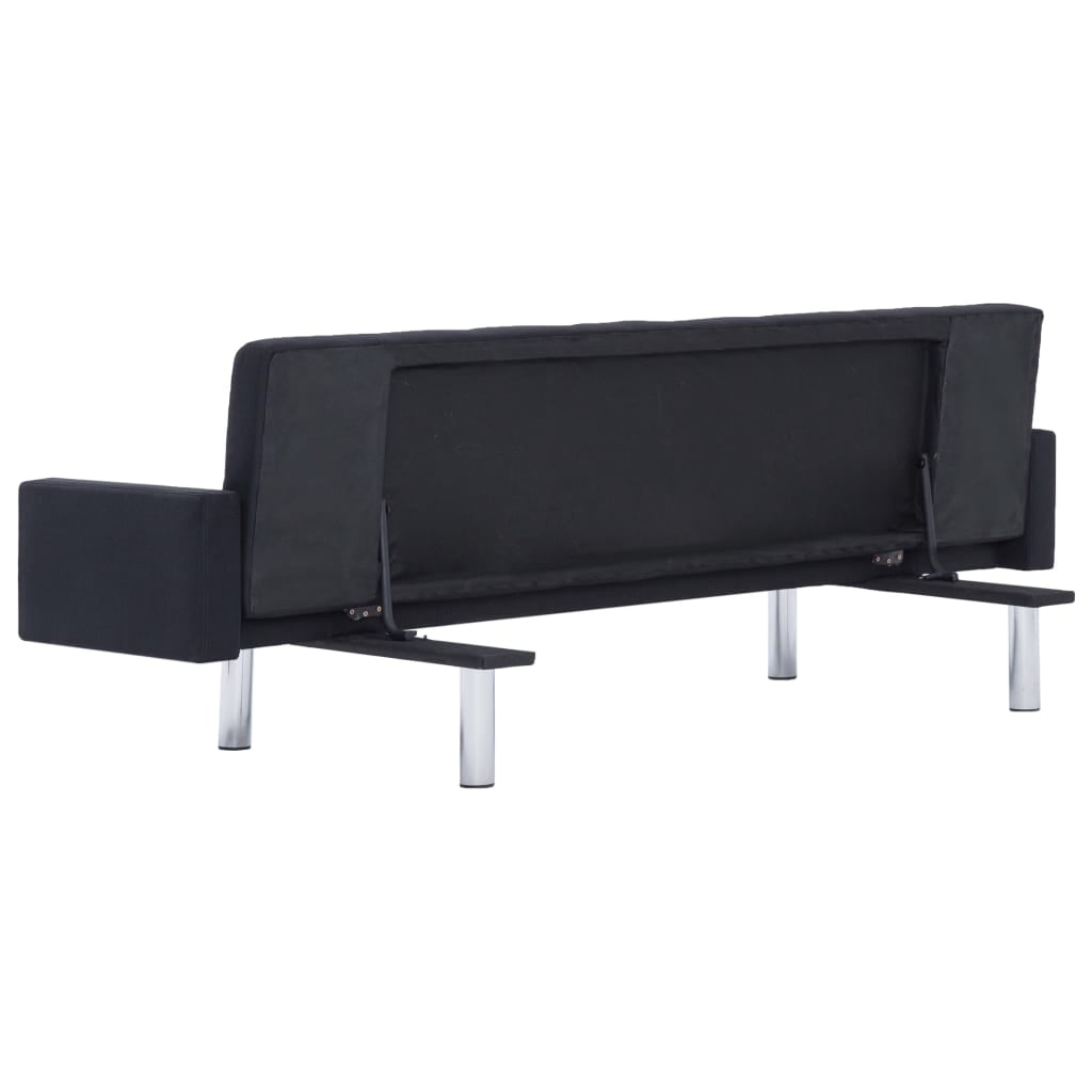 Kepooman Home Convertible Faux Leather Sofa Bed with Armrest for Living Room, Black Kepooman Home Convertible Faux Leather Sofa Bed with Armrest for Living Room, Black