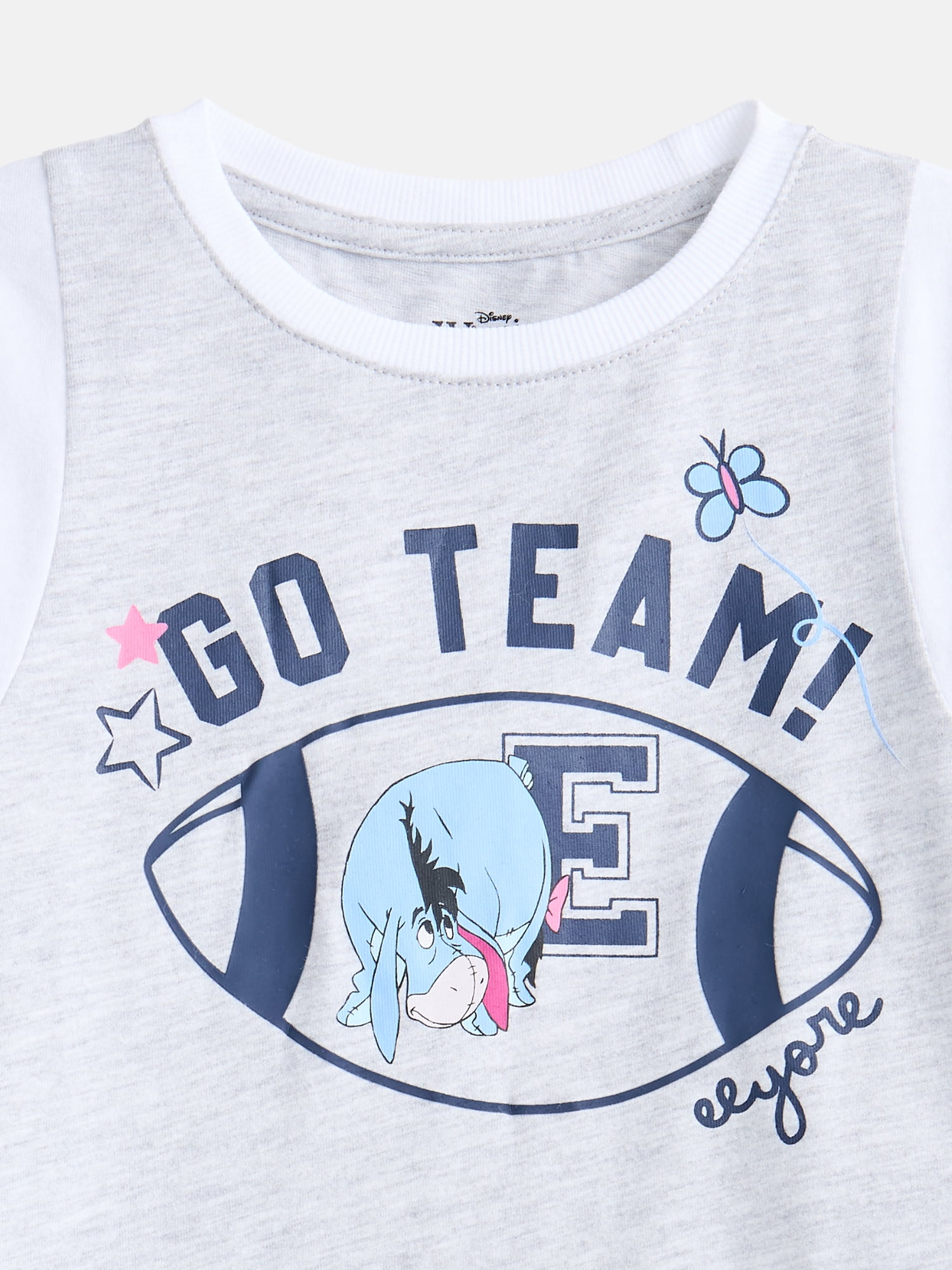 Winnie the Pooh Eeyore Girls Graphic Game Day Tee with Short Sleeves, Sizes 4-16