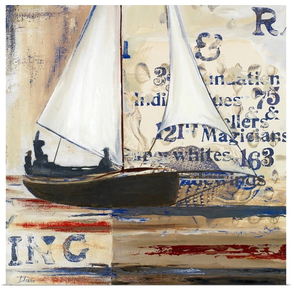 Great BIG Canvas | Rolled Patricia Pinto Poster Print entitled Blue Sailing Race I