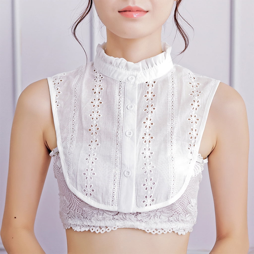 Women False Collar Choker Necklace Detachable Shirt Lace Fake Blouse One Size