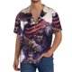 thumbnail image 1 of Balery Cool Skull Cowboy Camisa Casual de Manga Corta con Botones para Hombre, Texturizada, Estilo Cubano, para Playa, Verano-Medium, 1 of 5