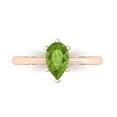 thumbnail image 2 of 1.0ct pear cut green natural peridot 18k rose gold Bridal Wedding Engagement Promise Anniversary Ring for Women size 7, 2 of 7