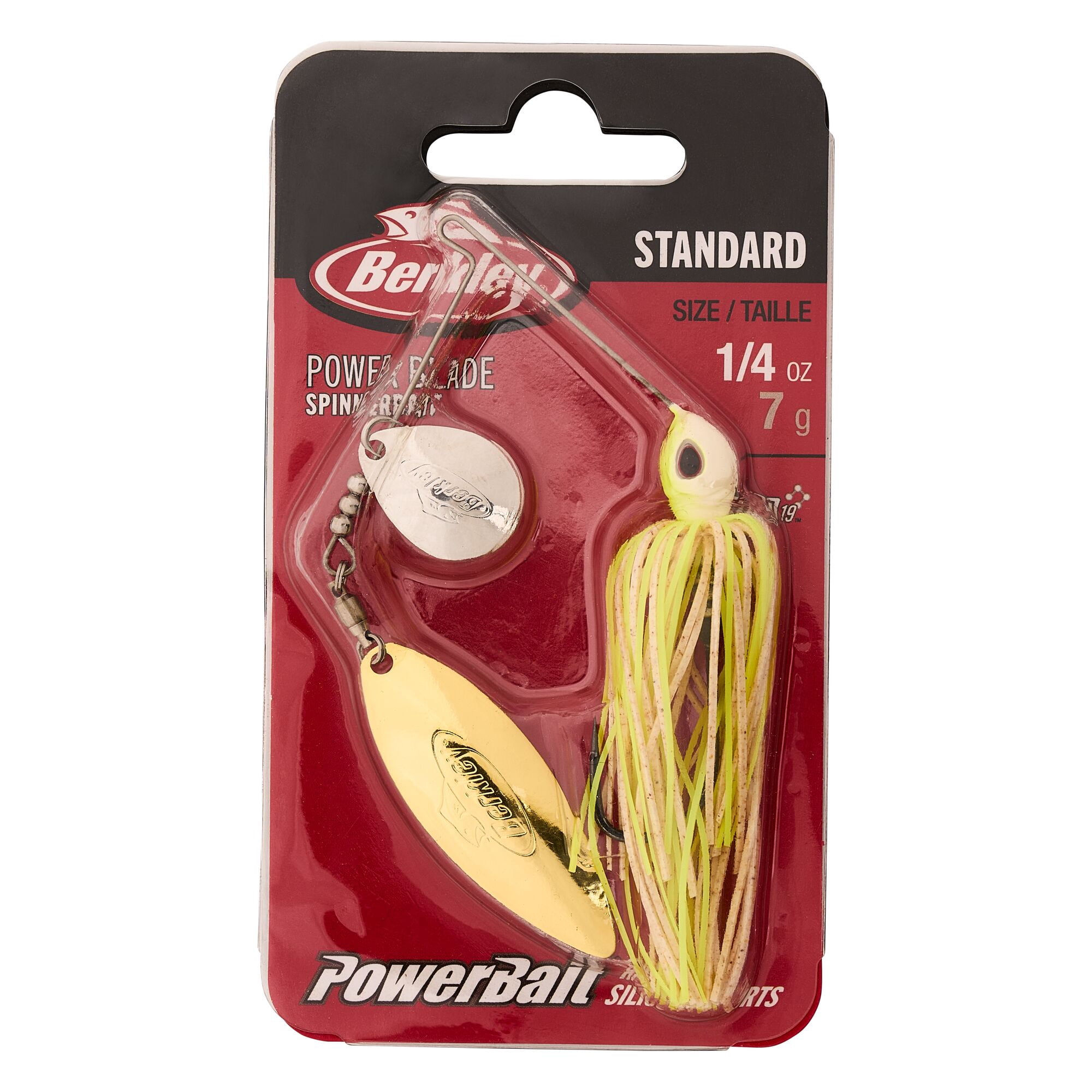 Berkley Power® Blade Standard, Spinnerbaits, White Chartreuse/Silver + Gold (1 Count)