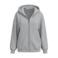 thumbnail image 4 of YanHoo Women's Fall Zip Up Hoodies Sweatshirts | Comfy Fleece Lined, Long Sleeve Pockets, Drawstring Hooded, Loose Fit, Fashion Y2K, Track Jackets, Spring Winter Clothing, 4 of 7