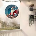 thumbnail image 4 of Festive Metal Hanging Wind Spinners - Circular White Line Design with Santa Sleigh Perfect for Holiday Yard & Garden Decor, 4 of 6