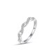 thumbnail image 1 of Anillo de bodas de diamantes en forma retorcida en plata de ley 925, 1 of 4